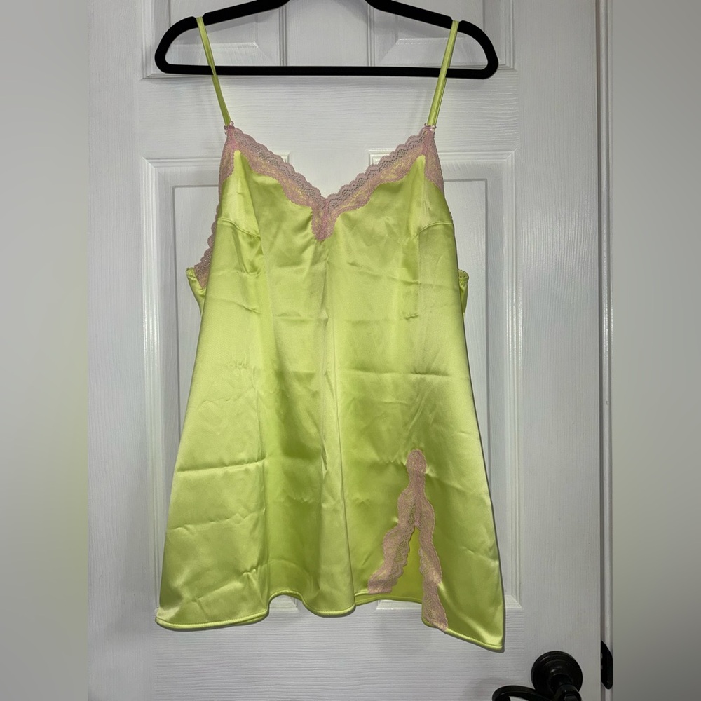 Victoria's Secret Satin Chemise with Pink Lace